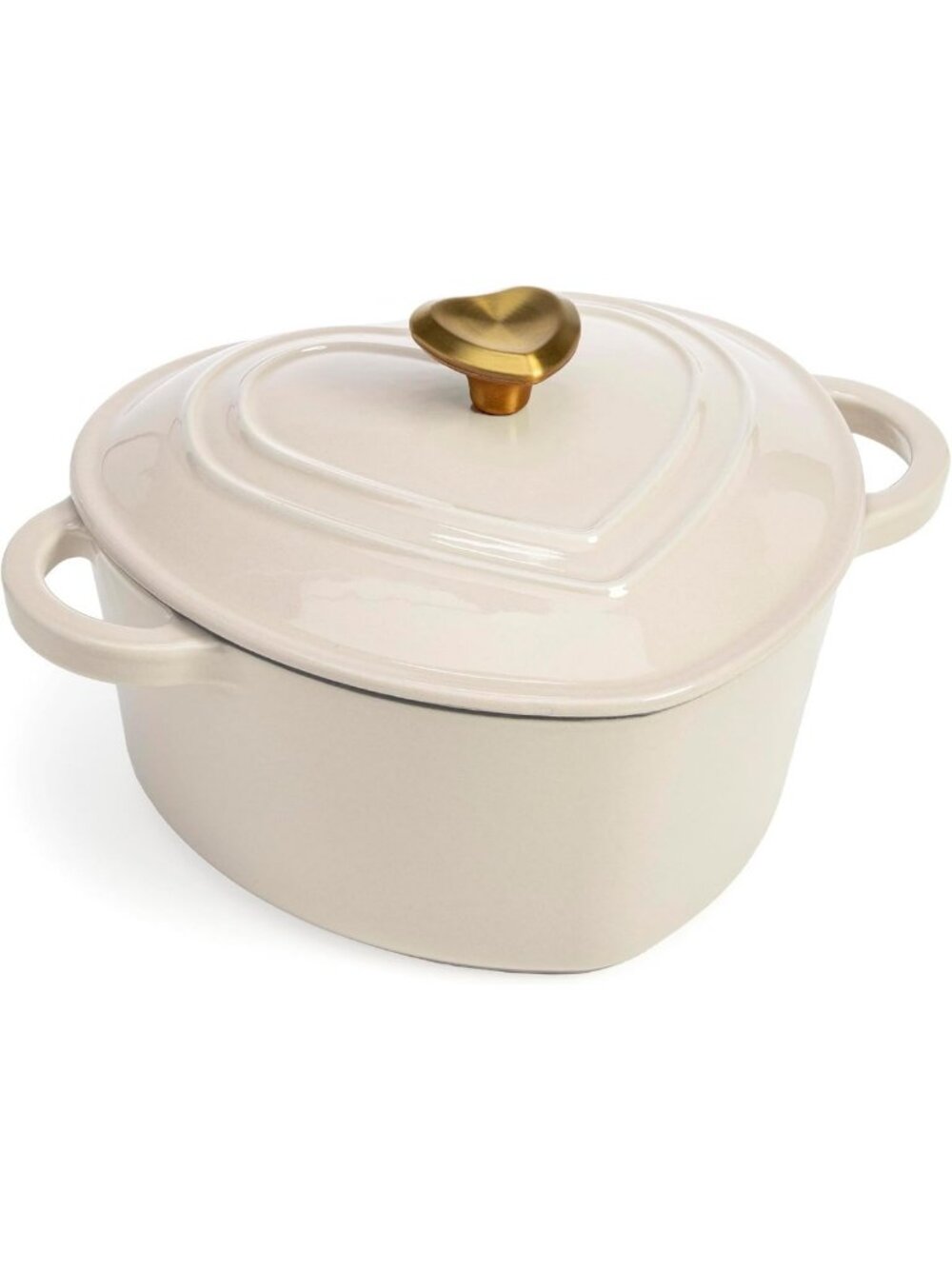 Heart-Shaped Enameled Cast Iron Dutch Oven Pot with Lid, 4-Quart, Durable & Oven
